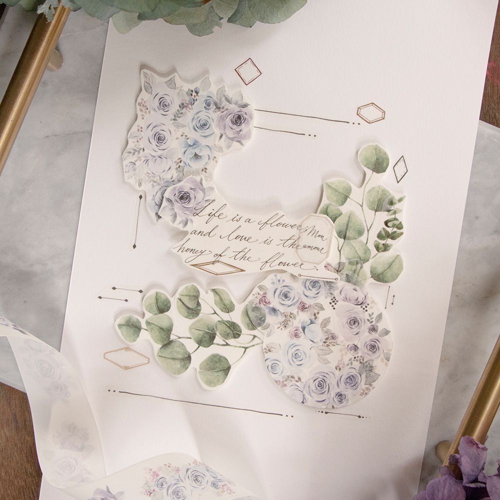 Sâu Nery - Băng dán trang trí washi tape hoa hồng nhỏ by Loi Design