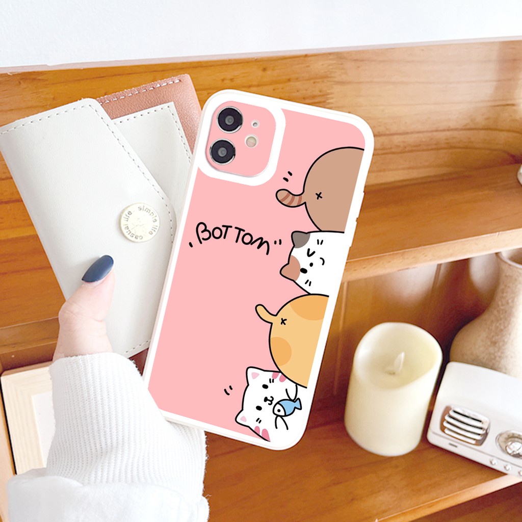Ốp iphone - Ốp lưng iphone cạnh vuông viền camera Những chú mèo vui nhộn dành cho ip 6 đến 14promax - ng018
