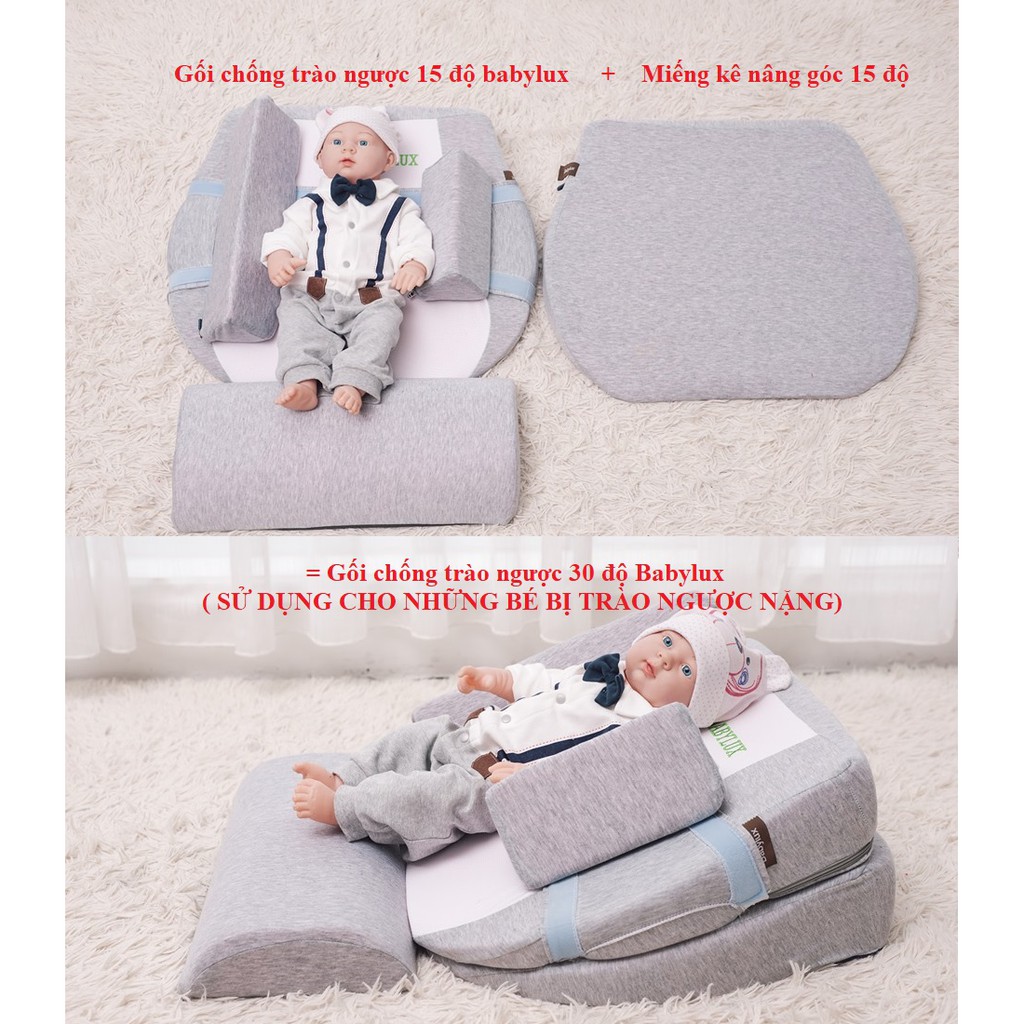 GỐI CHỐNG TRÀO NGƯỢC 15 & 30 ĐỘ BABYLUX