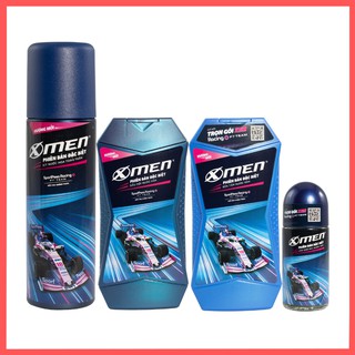 Combo 4 Sản Phẩm Xmen Phiên Bản Đặc Biệt - Xịt Khử Mùi 100ML + Sữa Tắm 180G + Dầu Gội 180G + Lăn Khử Mùi 50ML