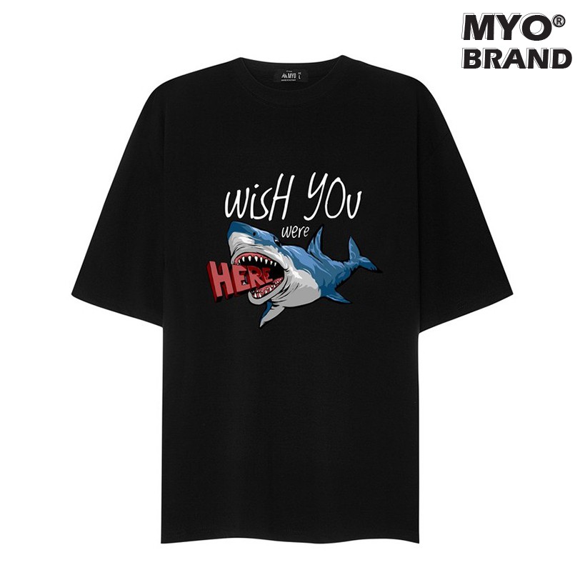 Áo Thun Lạnh MYO Vải Cotton In Hình Shark