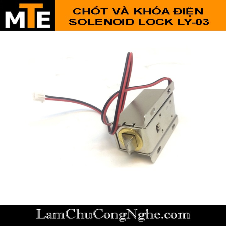 Khóa điện Solenoid Lock LY-03 - Khóa điện DC 12-24V + bản lề