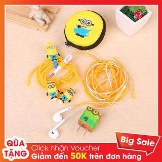 Bộ hộp đựng, dây quấn, kẹp bảo vệ cab sạc, tai nghe full box ev113