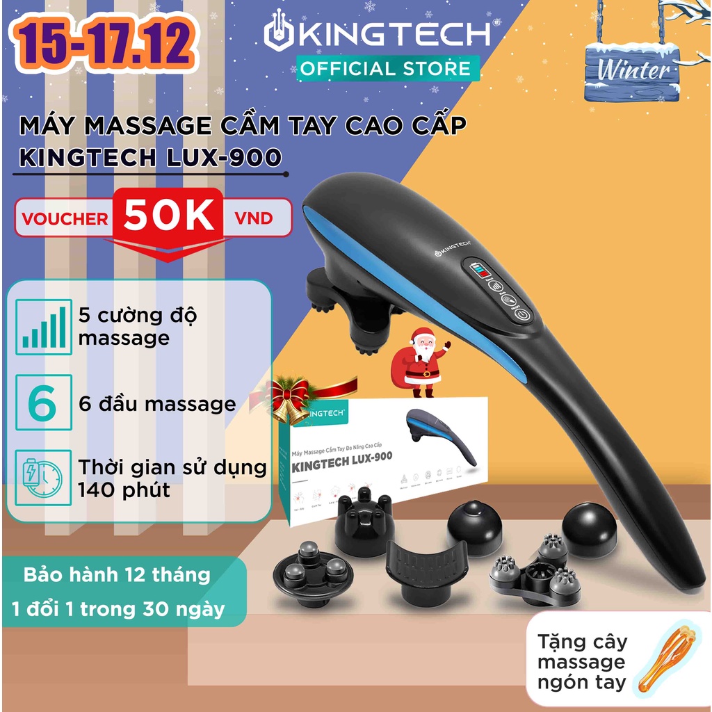 Máy Massage Cầm Tay Đa Năng Cao Cấp KINGTECH LUX-900 - Mát Xa Toàn Thân, Chuyên Sâu Cho Lưng, Cổ, Vai, Gáy Cánh Tay