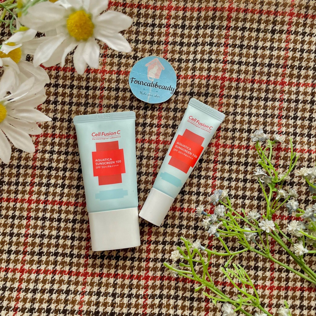 Kem Chống Nắng Hỗ Trợ Cấp Ẩm Cell Fusion C Aquatica  Sunscreen 100 SPF 50+/PA++++ Hydrating &amp; Calming 20ml