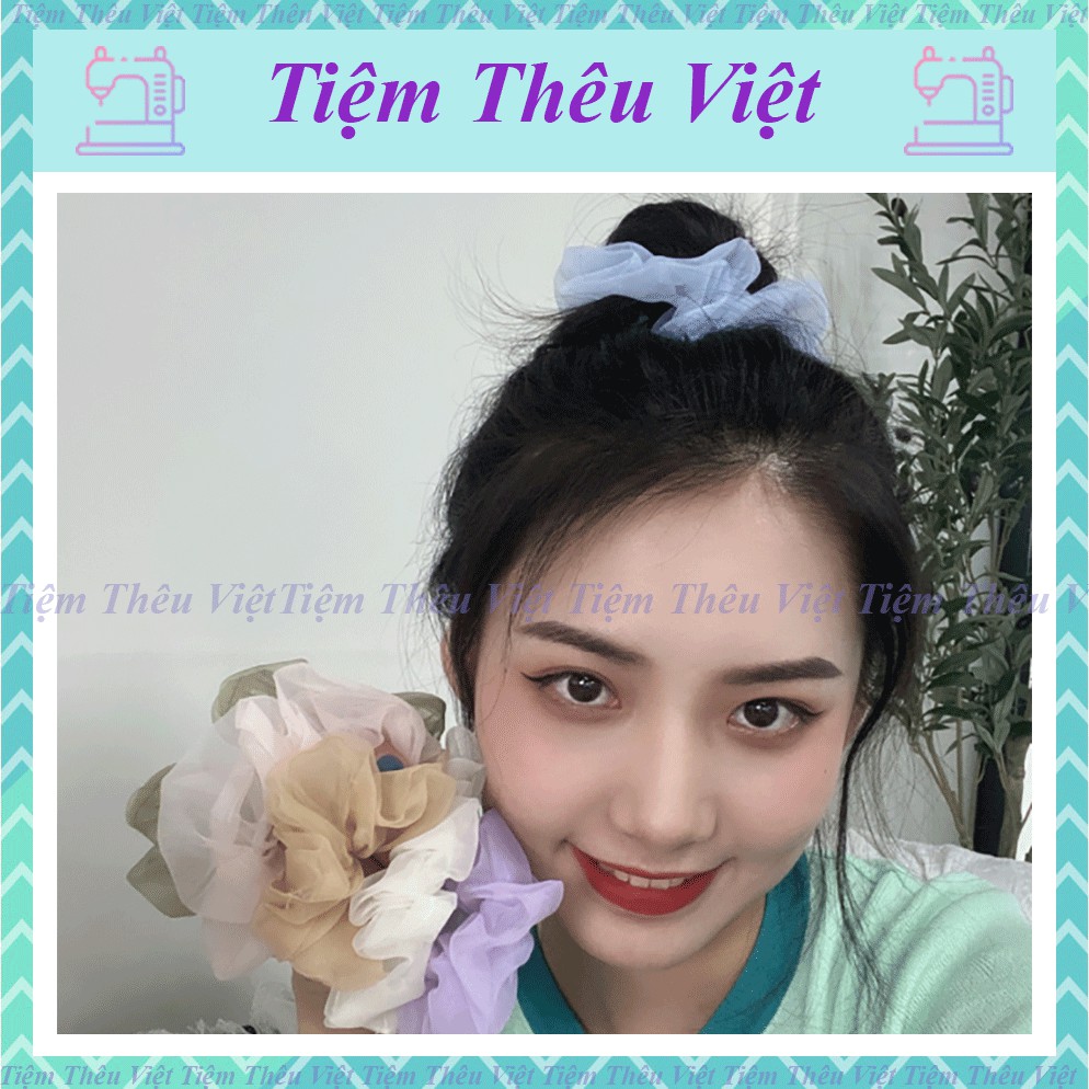 Dây Buộc Tóc Scrunchies Dễ Thương Tiệm Thêu Việt Cột Tóc TT03