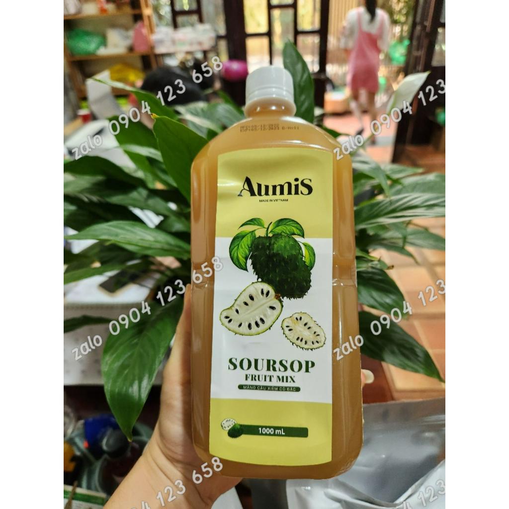 (SẴN HÀNG) Mứt Mãng Cầu AUMIS Chai 1L - làm trà mãng cầu hottrend
