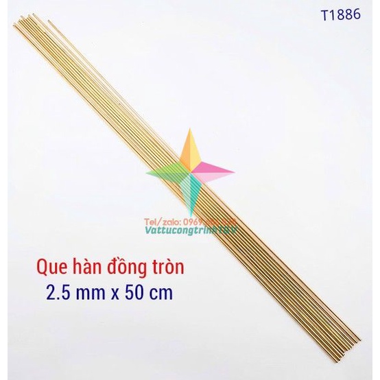 Bộ 10 que hàn đồng vàng tròn 2.5mm x 50cm