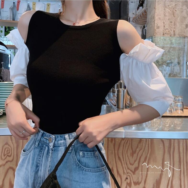Áo croptop tay ngắn/ Đầm SUXI phong cách Hàn Quốc dành cho nữ