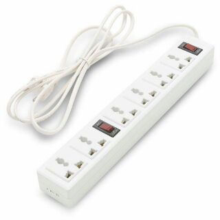 Ổ cắm điện( trắng) dài 6 Lỗ