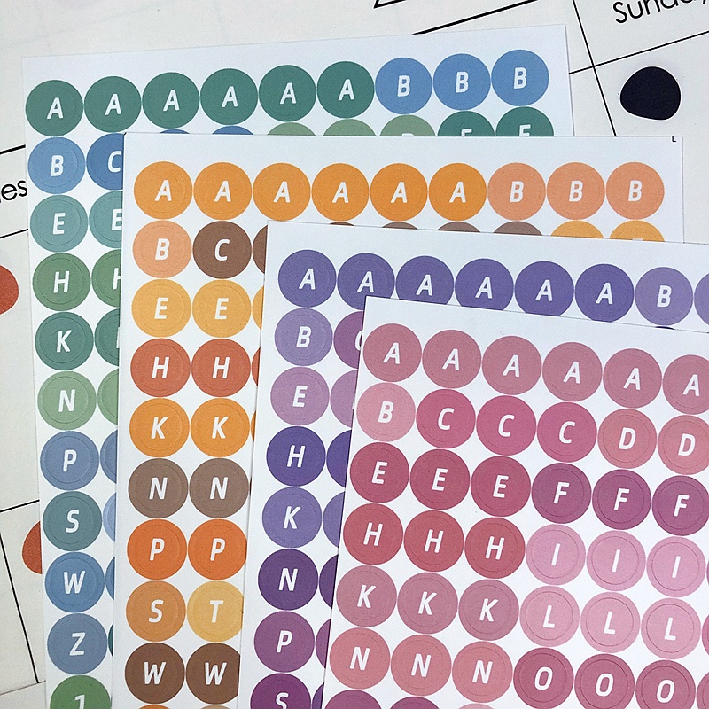 Sticker Dán 117 Ký Tự Trang Trí Bảng Chữ Cái Color Tone Alphabet