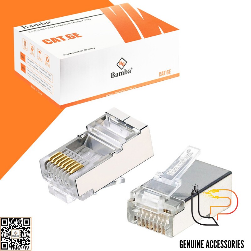 Hộp hạt mạng CAT6 BAMBA bọc nhôm chống nhiễu - Đầu bấm mạng cat6 bọc nhôm chống nhiễu BAMBA