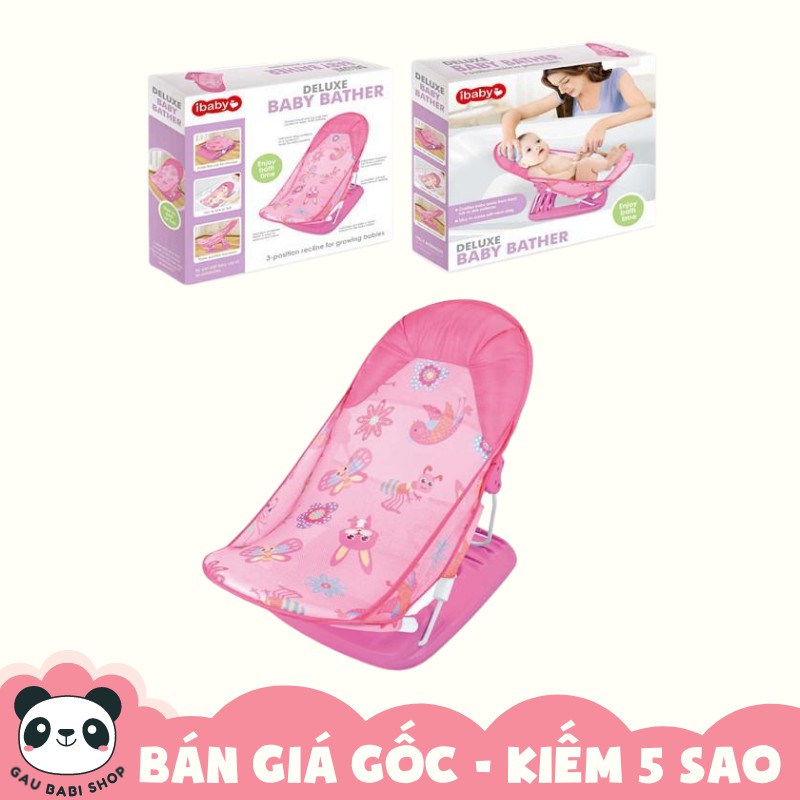 FREE SHIP !!! Ghế nằm tắm có tựa đầu trẻ em Màu Hồng iBaby chính hãng