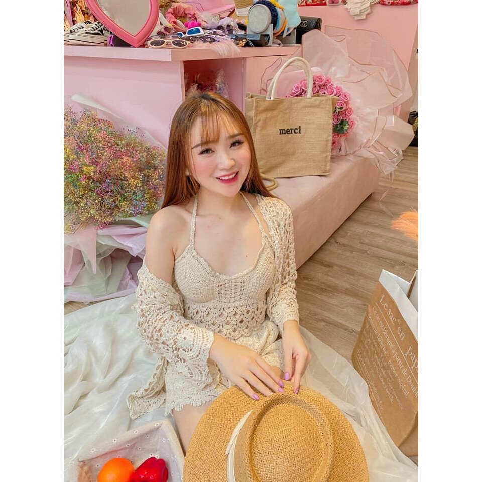 Set bikini 3 món kèm áo choàng đi biển | BigBuy360 - bigbuy360.vn