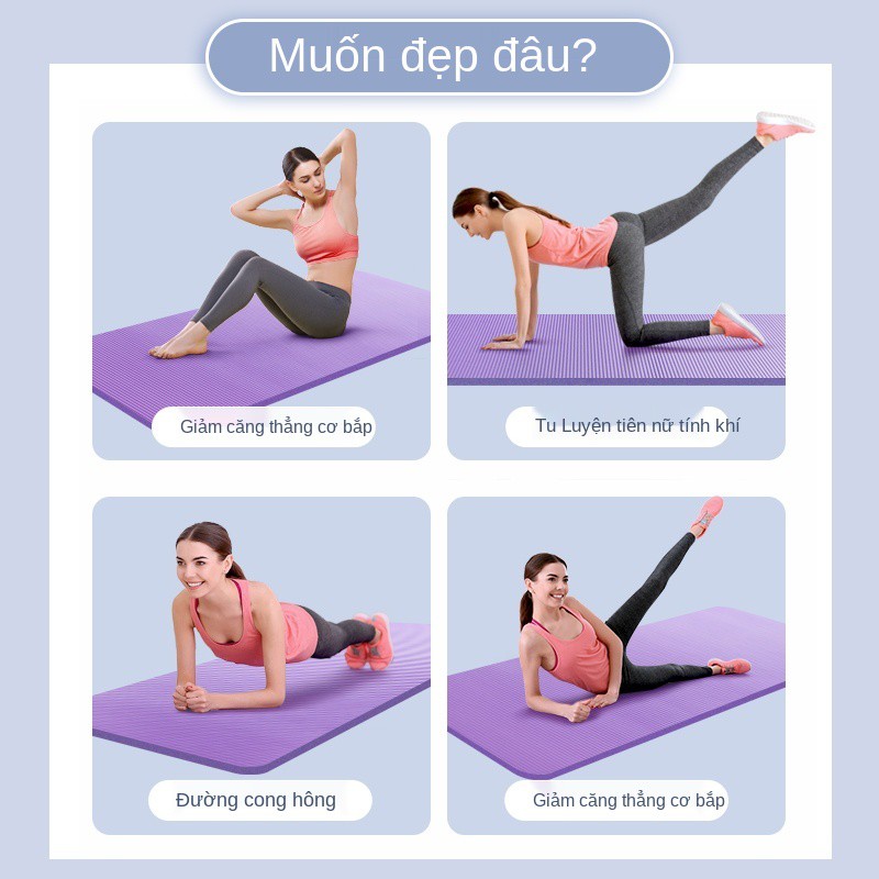 Thảm tập yoga Yuebu dành cho người mới bắt đầu nam và nữ chống trơn trượt dày dặn về nhà