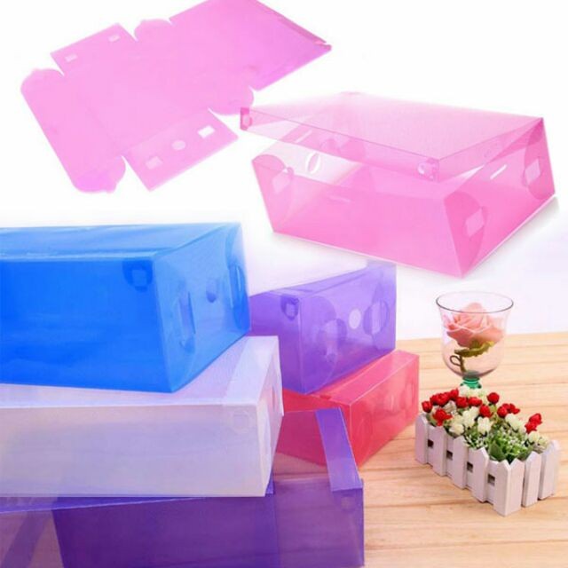 Hộp đựng Giày Bảo Quản Trong Suốt Tủ Vỏ Sò Lưu Trữ Nhựa đơn Giản rosa