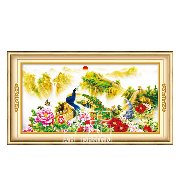 Tranh thêu Công - Vạn Lý Trường Thành 53456 hãng Ailuocs