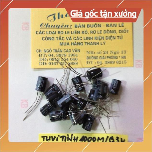 . Tụ vi tính 1000 M/6.3 v bsns 10 chiếc ..