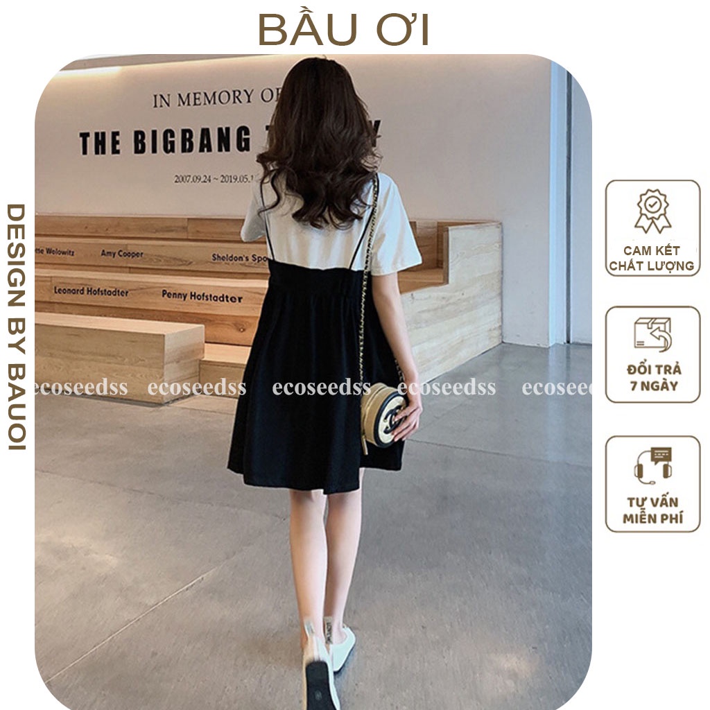 [BAUOII V54] VÁY BẦU YẾM THỜI TRANG HÀN QUỐC - ĐẦM BẦU 2 DÂY ĐẸP PHÙ HỢP VỚI ĐI LÀM ĐI CHƠI