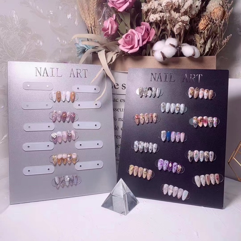 Bộ sản phẩm Bảng trưng mẫu và nam châm bày mẫu móng sơn nghệ thuật nail bằng kim loại