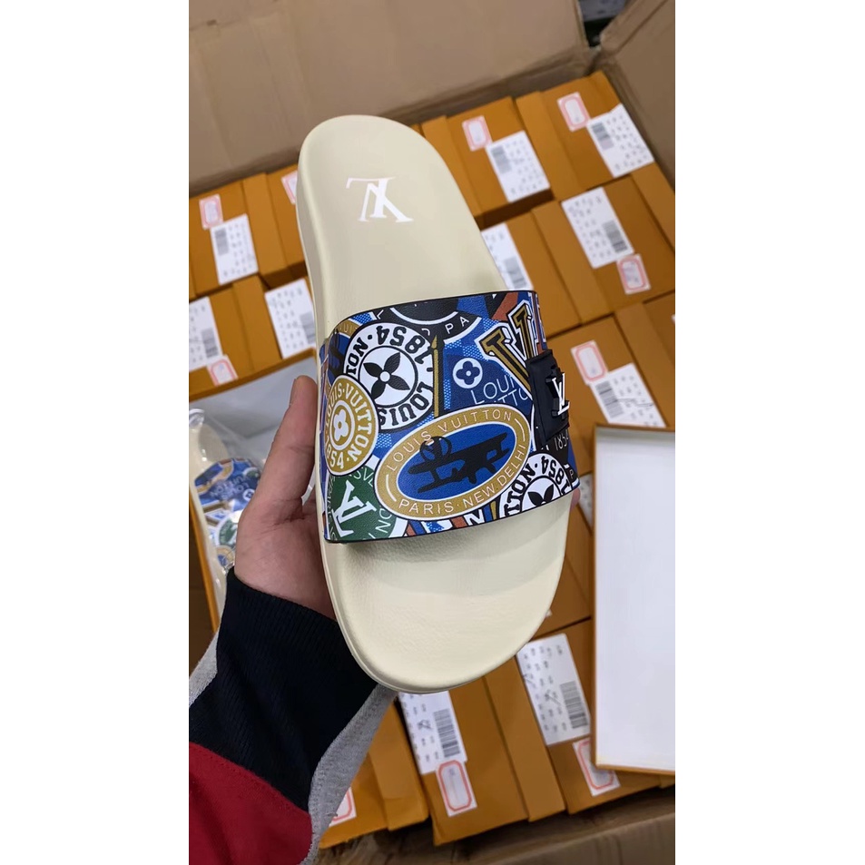 Dép lê quai ngang LV họa tiết fullbox size 38-43