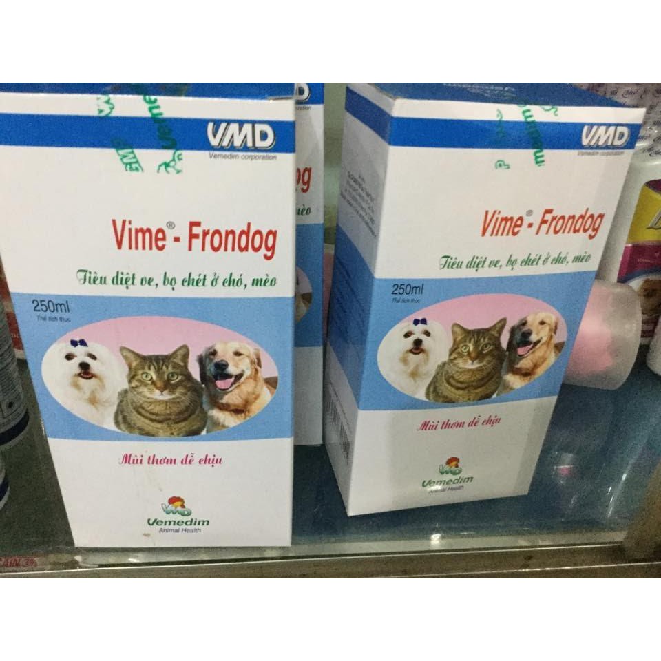 Thuốc xịt đặc trị diệt ve, bọ chét chó mèo Vime-Frondog 250ml