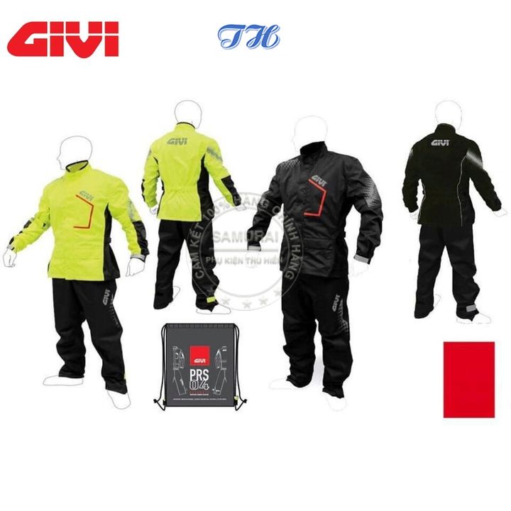 Áo mưa givi PRS04, áo mưa bộ chống thấm nước tốt hàng chính hãng