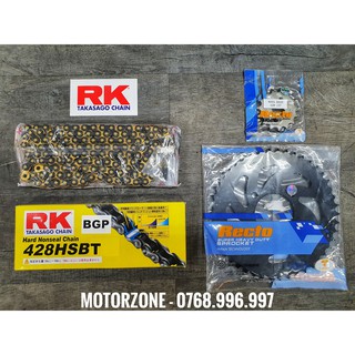 Nhông sên dĩa cho GPX Legend 150/200/250 - Sên RK 428 HSB  không phốt màu vàng đen