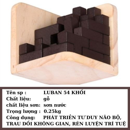 Đồ chơi xếp hình 54 khối gỗ TETRIS LUBAN trí tuệ - Đồ chơi gỗ thông minh cho trẻ nâng cao trí tuệ