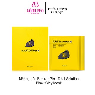 Mặt Nạ Đất Sét BARULAB 7 in 1 Total Solution Black Clay Mask Hộp 5 miếng (Màu Vàng)