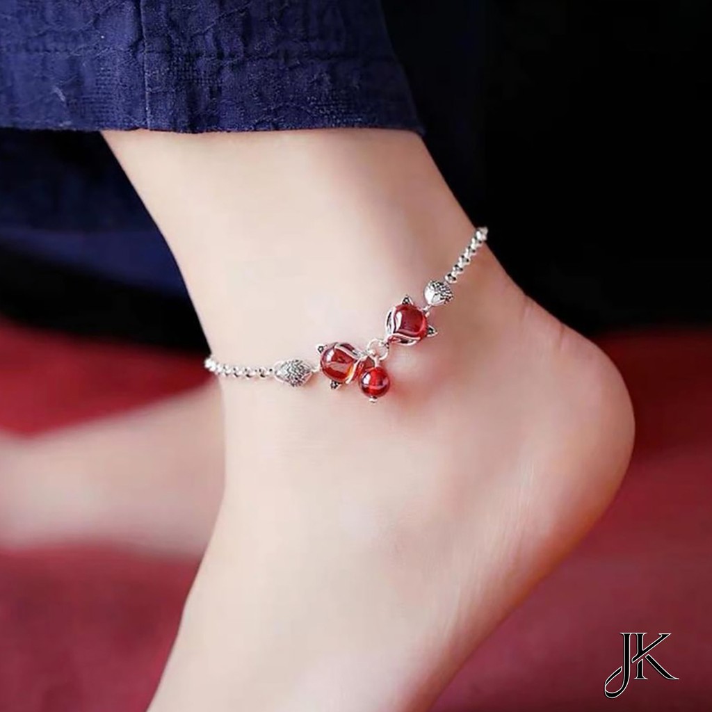 Lắc Chân Bạc Hồ Ly Xinh Cao Cấp  FREESHIP  Tặng Nàng Xinh