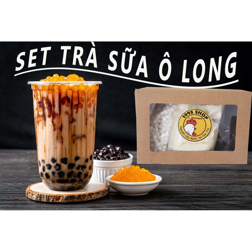 SET TRÀ SỮA OOLONG PHÚC LONG(tặng ly cute)