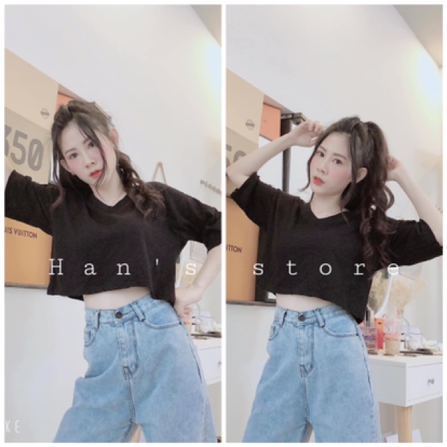 ÁO CROPTOP CỔ TIM V