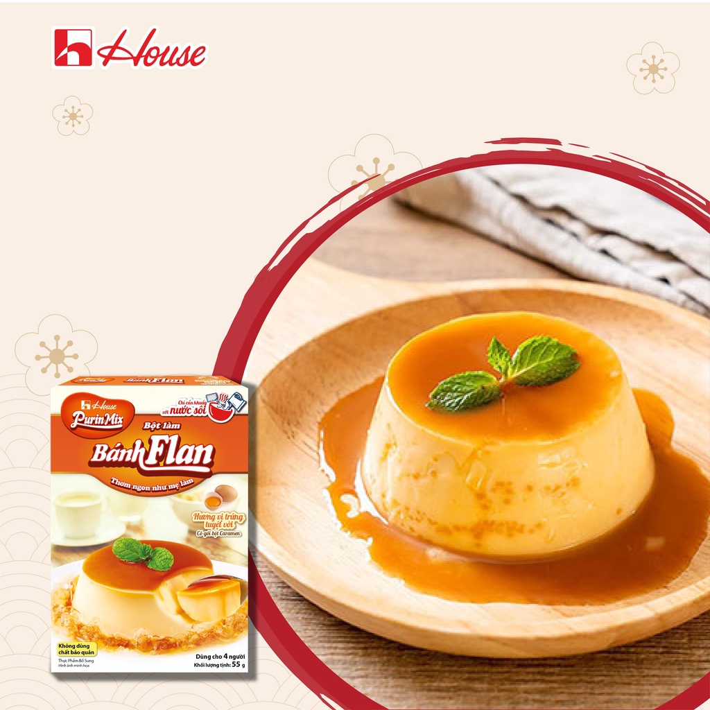 Bột làm bánh flan Nhật PurinMix vị trứng - Đậm vị trứng, béo mịn, an toàn, tiện lợi - Hộp 4 phần