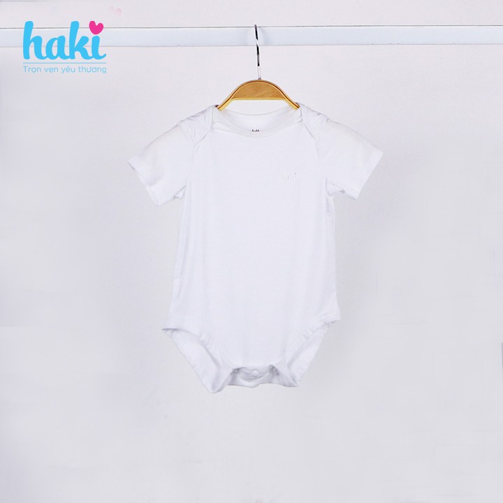 Bộ Body liền cộc tay vải gỗ sồi siêu mềm mịn cho bé trai bé gái HAKI-BM006