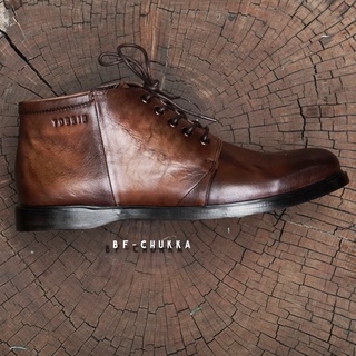 Giày boot nam Desert Chukka màu nâu, giày boot da bò thật, boot cổ lửng TONKIN