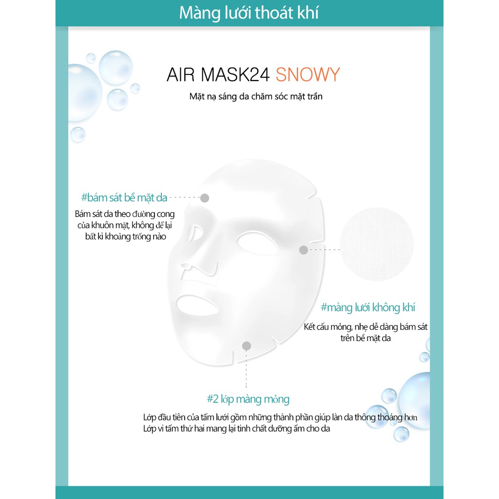 [Mua 2 tặng 1] Mặt Nạ Dưỡng Ẩm Giúp Làm Trắng Da Frudia AIR Mask 24 Snowy 25ml/1pcs