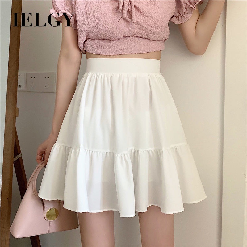 Chân váy chữ A IELGY lưng cao xếp ly thời trang xinh xắn cho nữ