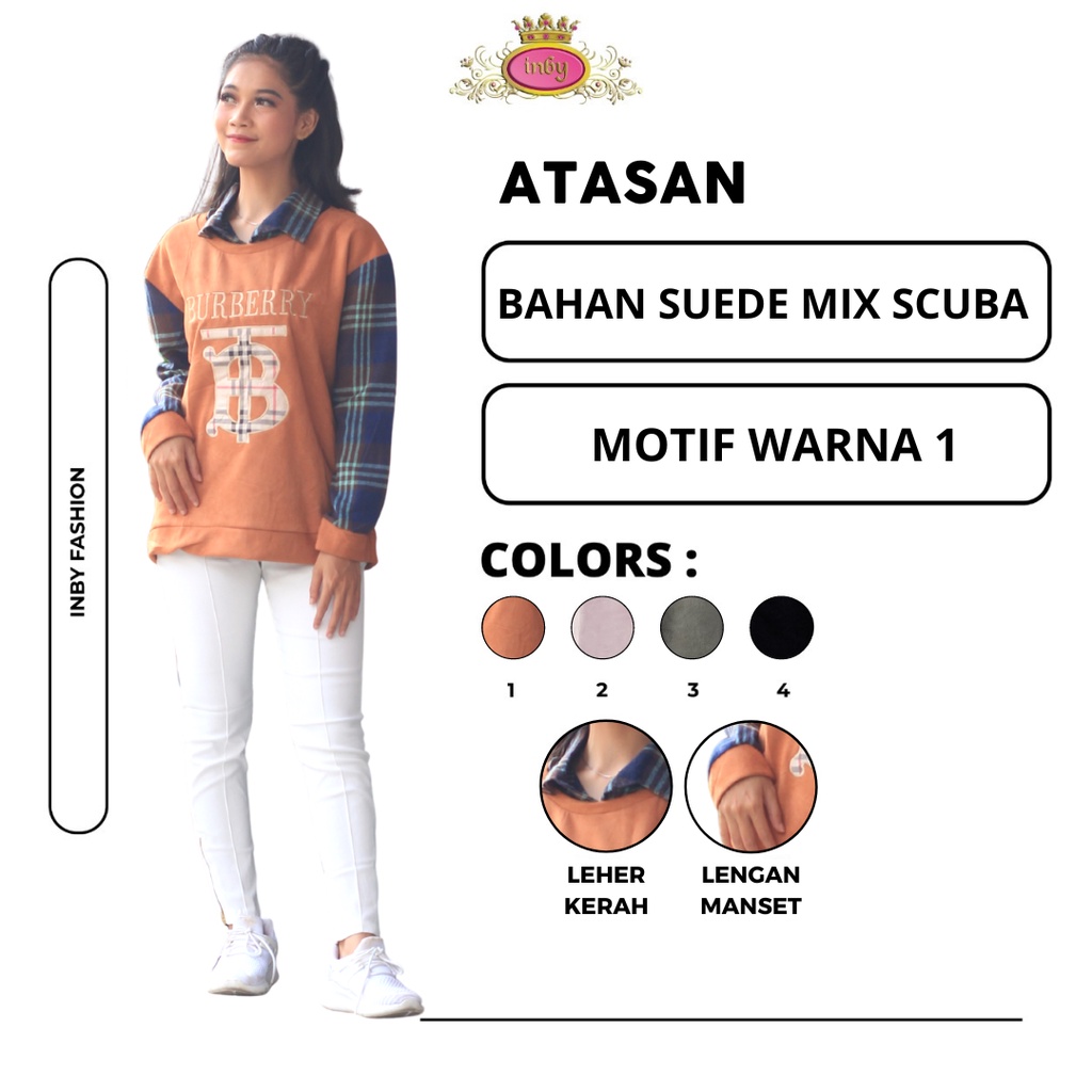 Thời Trang Inby | Áo Lặn Burberry Da Lộn Mix