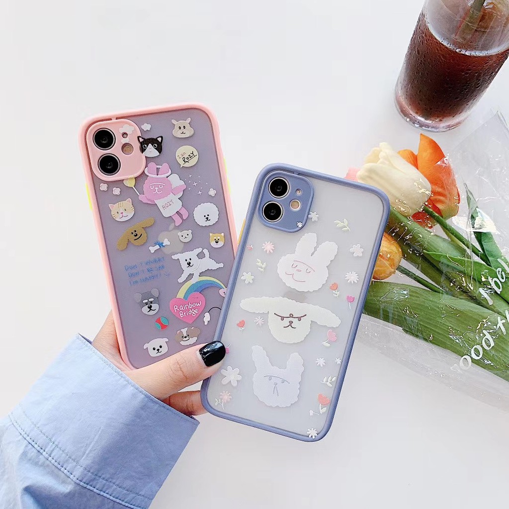 Ốp điện thoại mềm họa tiết thỏ và hoa 3D cho iPhone 11 Pro Promax X XS XR XSmax 6 6s 7 8 plus | BigBuy360 - bigbuy360.vn