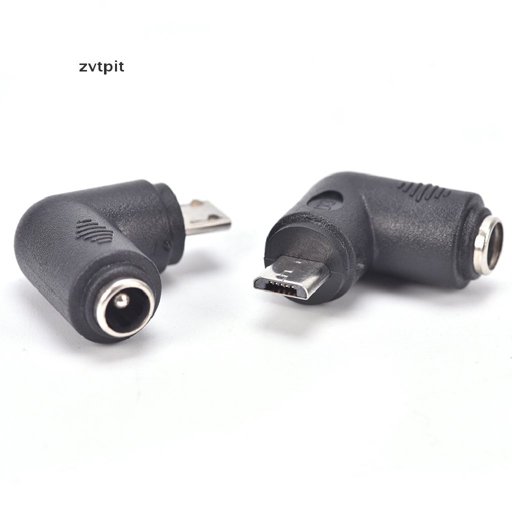 [ZVPT] 2PCS Hot Sale DC 5.5 x 2.1mm Female To Micro USB 5 Pin Male Right Angle Power Adapter DSF