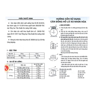 Cân Nhơn Hòa 30 kg chính hãng