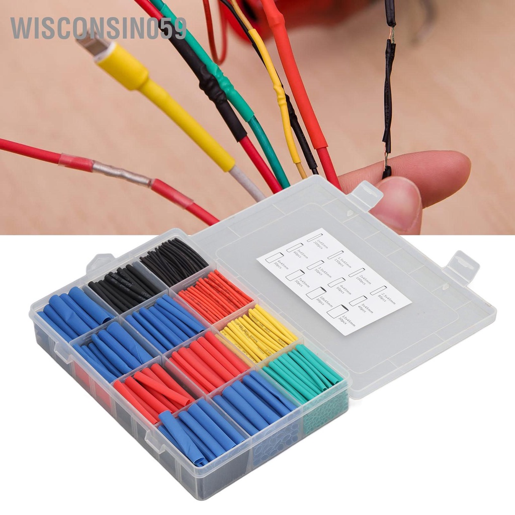 Wisconsin059 850Pcs Ống co nhiệt 2: 1 Tỷ lệ mềm Bộ ngót chống cháy linh hoạt