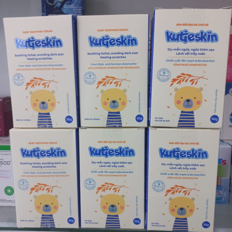 Kutieskin- giảm ngứa dịu đỏ hăm da muỗi đốt côn trùng cắn rôm sẩy Cho Bé