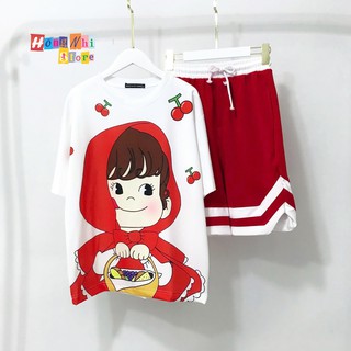 Quần Short Thun Viền Sọc Chữ V - Double V Short Màu Đỏ Nam Nữ Unisex Oversize Ulzzang - MM