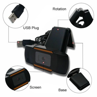 Rotatable 2.0 HD Webcam PC Digital USB Camera Video Recording with Microphone