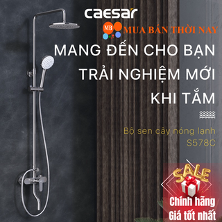 Vòi sen cây nóng lạnh caesar s578c, sen tắm đứng 2 đường nước, cam kết chính hãng