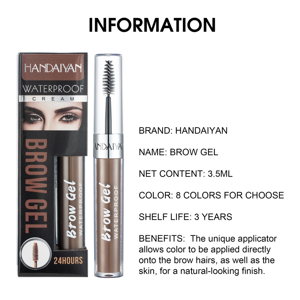 Kem Nhuộm Lông Mày Dạng Lỏng HANDAIYAN 8 Màu Tùy Chọn Chống Nước Không Nhòe