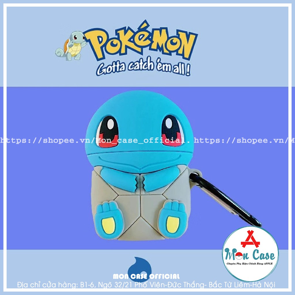 Ốp Tai Nghe - Vỏ Airpod 1/2 Hình Pokemon Nước - Case Airpods Chất Liệu Silicon Siêu Bền Bỉ