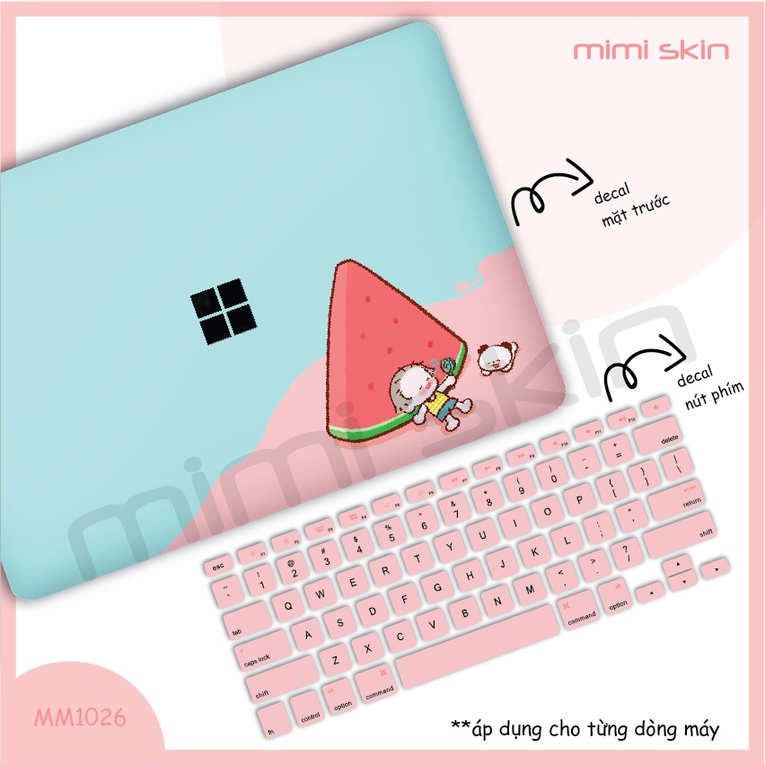 Decal dán laptop Trái nhiệt đới cắt sẵn, chỉ việc tháo dán, cho các dòng máy hiệu MIMISKIN